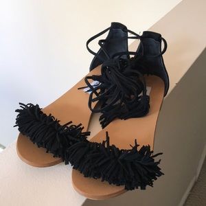 Steve Madden black lace up sandal